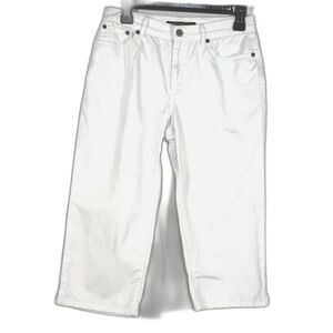 Lauren Ralph Lauren Capri Jeans Size 4 White High Rise Cotton Cropped Coastal